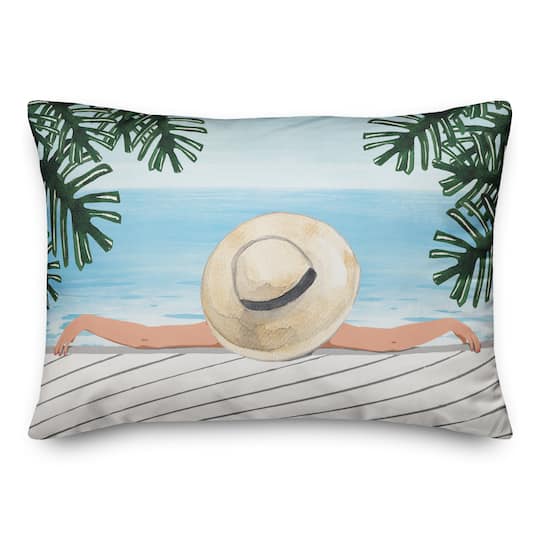 Lounging By The Sea 14&#x22; x 20&#x22; Throw Pillow